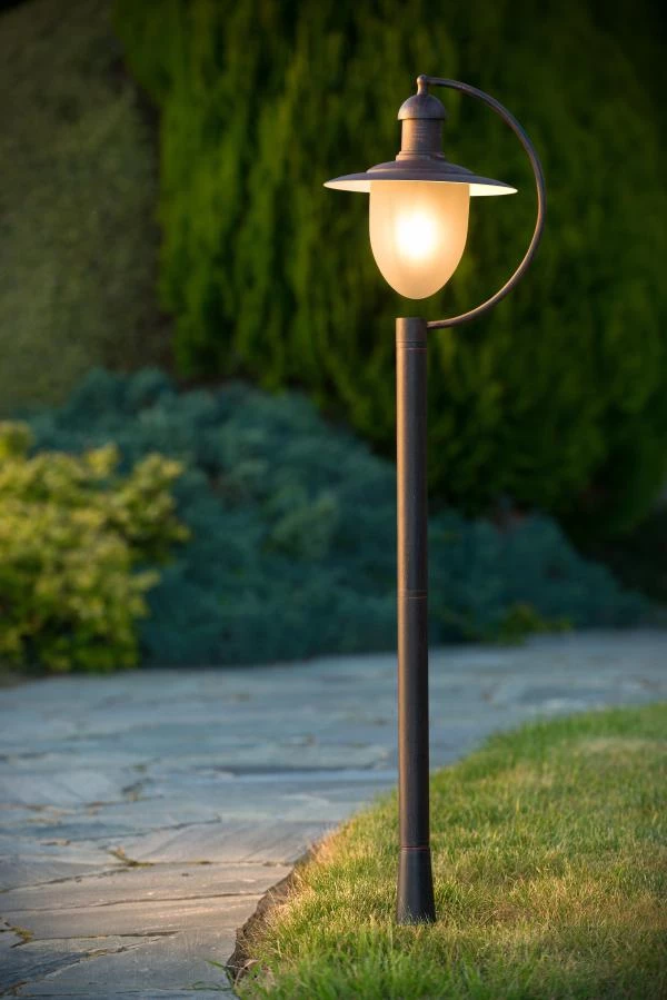 Lucide ARUBA - Lamp post - Ø 25 cm - 1xE27 - IP44 - Rust Brown - atmosphere 2